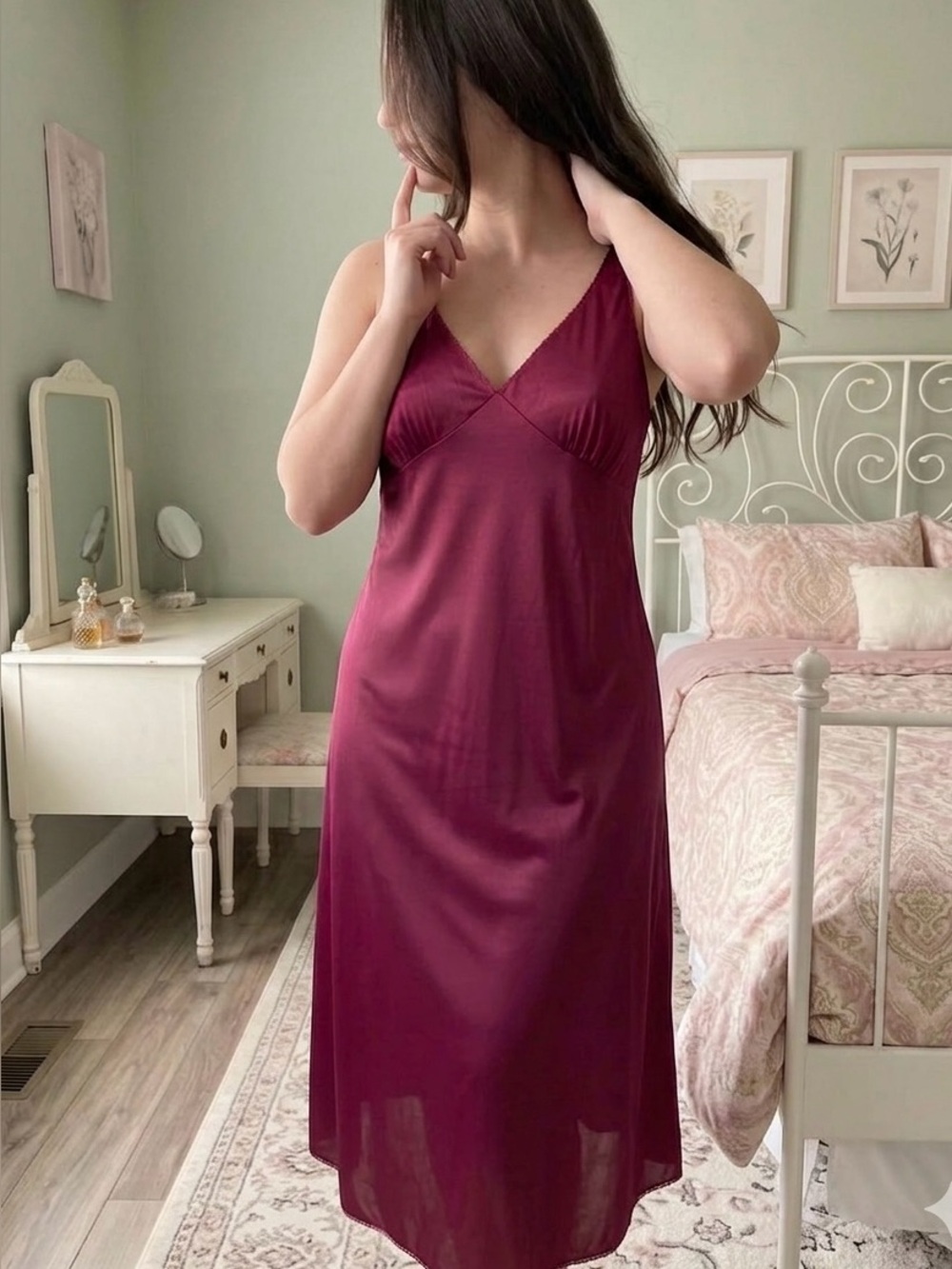 Vintage Kayser burgundy slip dress